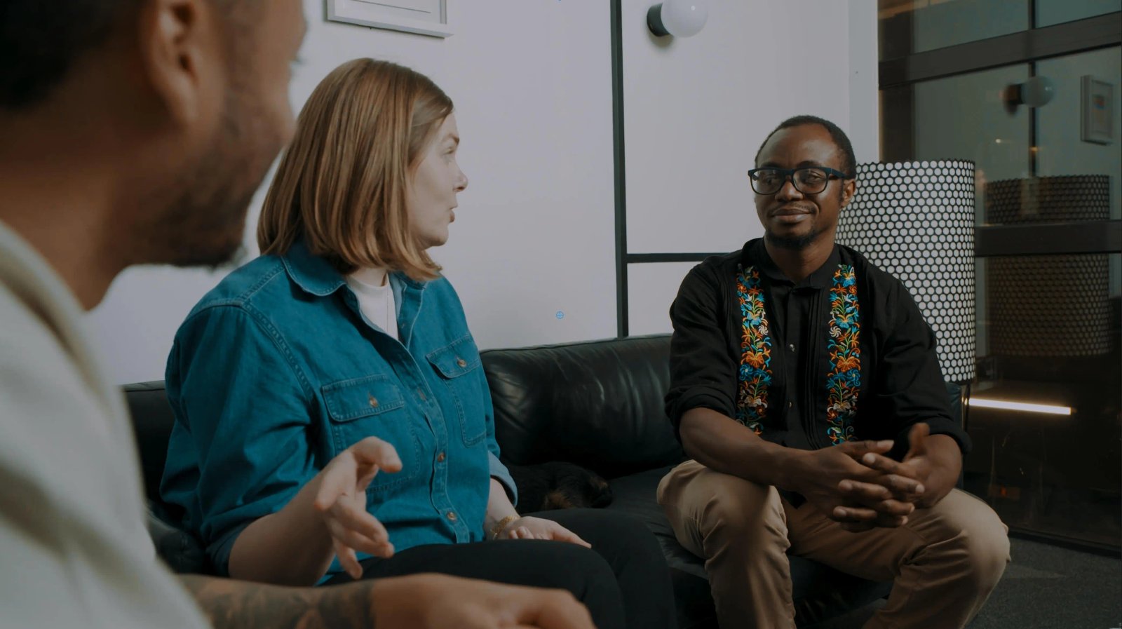Breakthrough team members discussing ideas